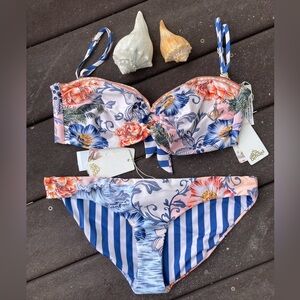AGUA BENDITA Set - Talia Kai Bikini Top & Aubrey Full Coverage Bottoms - L